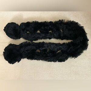 Black Faux Fur Scarf